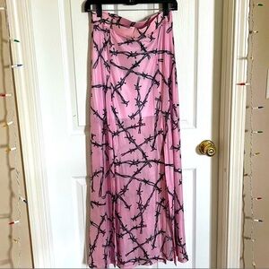 Killstar Pink Barbed Wire Skirt